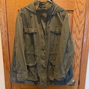 Ava & Viv Womens Green Military Jacket